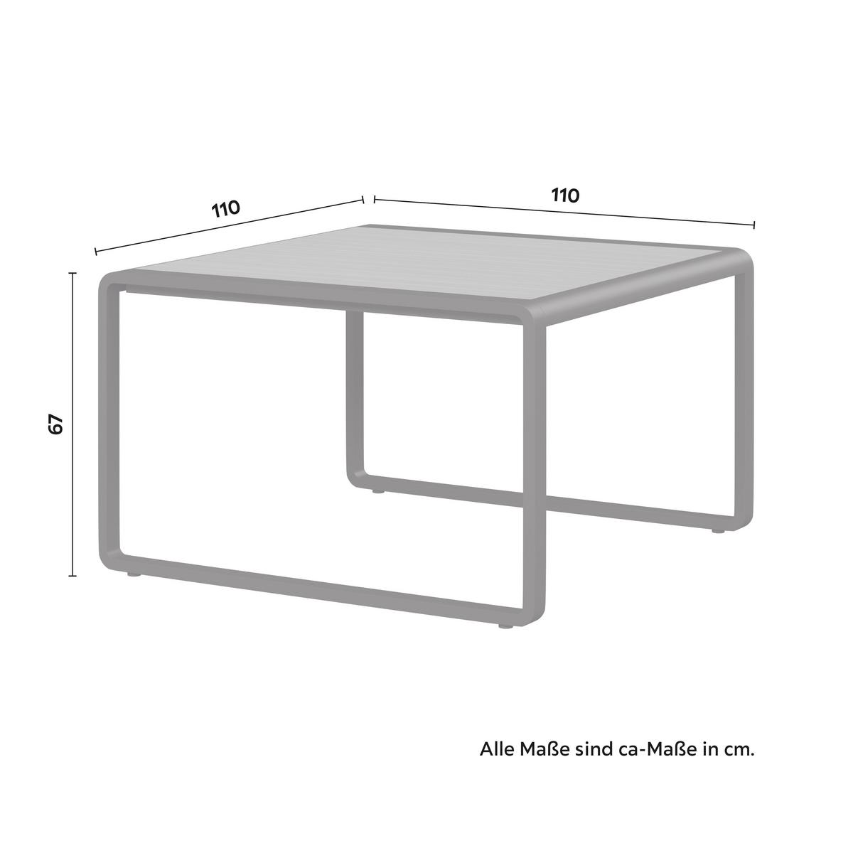 Dining-Loungeset Aruba Hellgr. /Schwarz Outdoorstoff/Metall - Hellgrau/Schwarz, MODERN, Kunststoff/Textil - Bessagi Garden