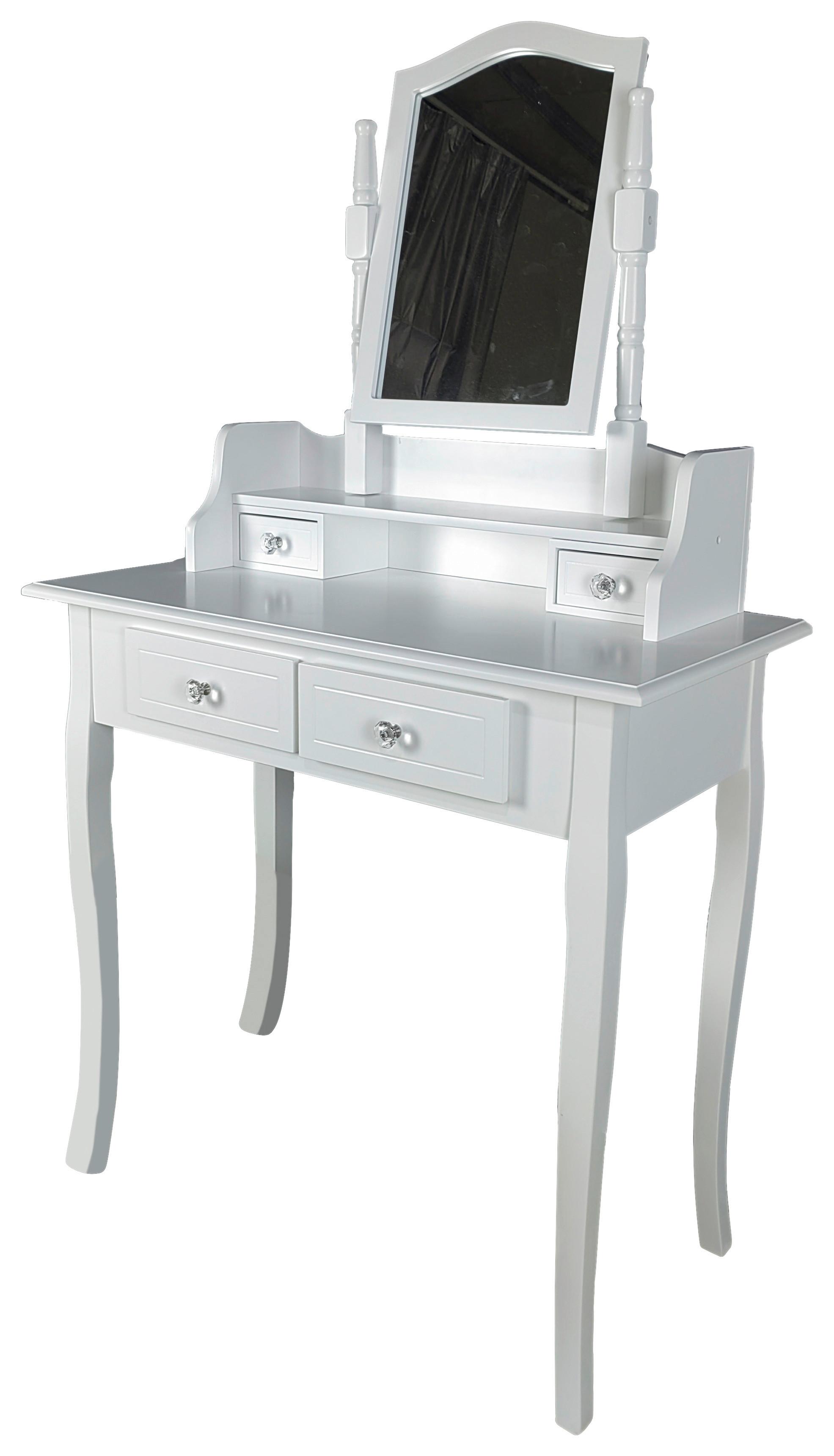 Stol Za Šminkanje Vanessa 2 - bijela/prozirno, Moderno, staklo/drvni materijal (80/142/40cm) - Modern Living