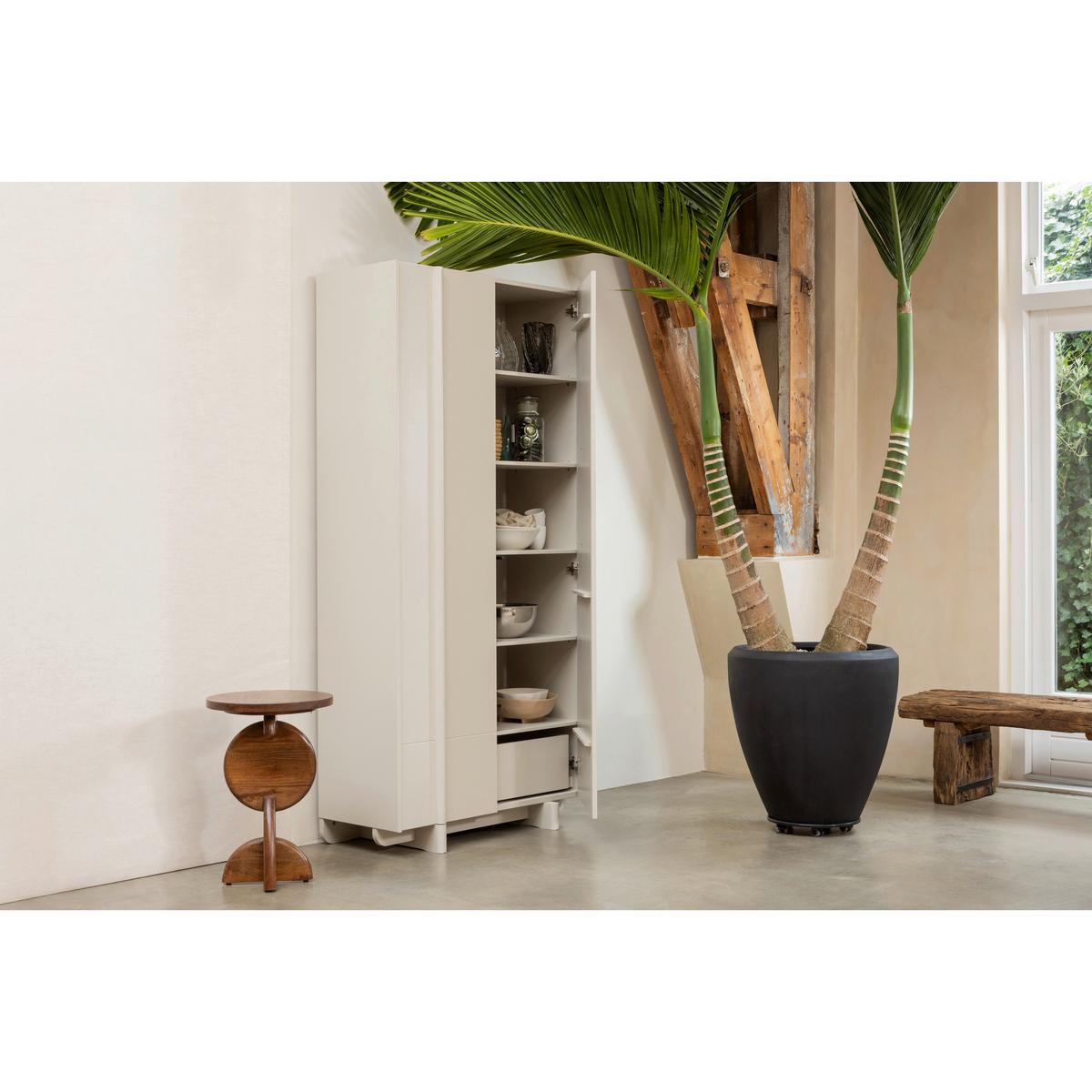 Garderobenschrank Basu Grauweiß B: 101 cm - Grauweiß, Design, Holz (101/210/46cm) - Livetastic