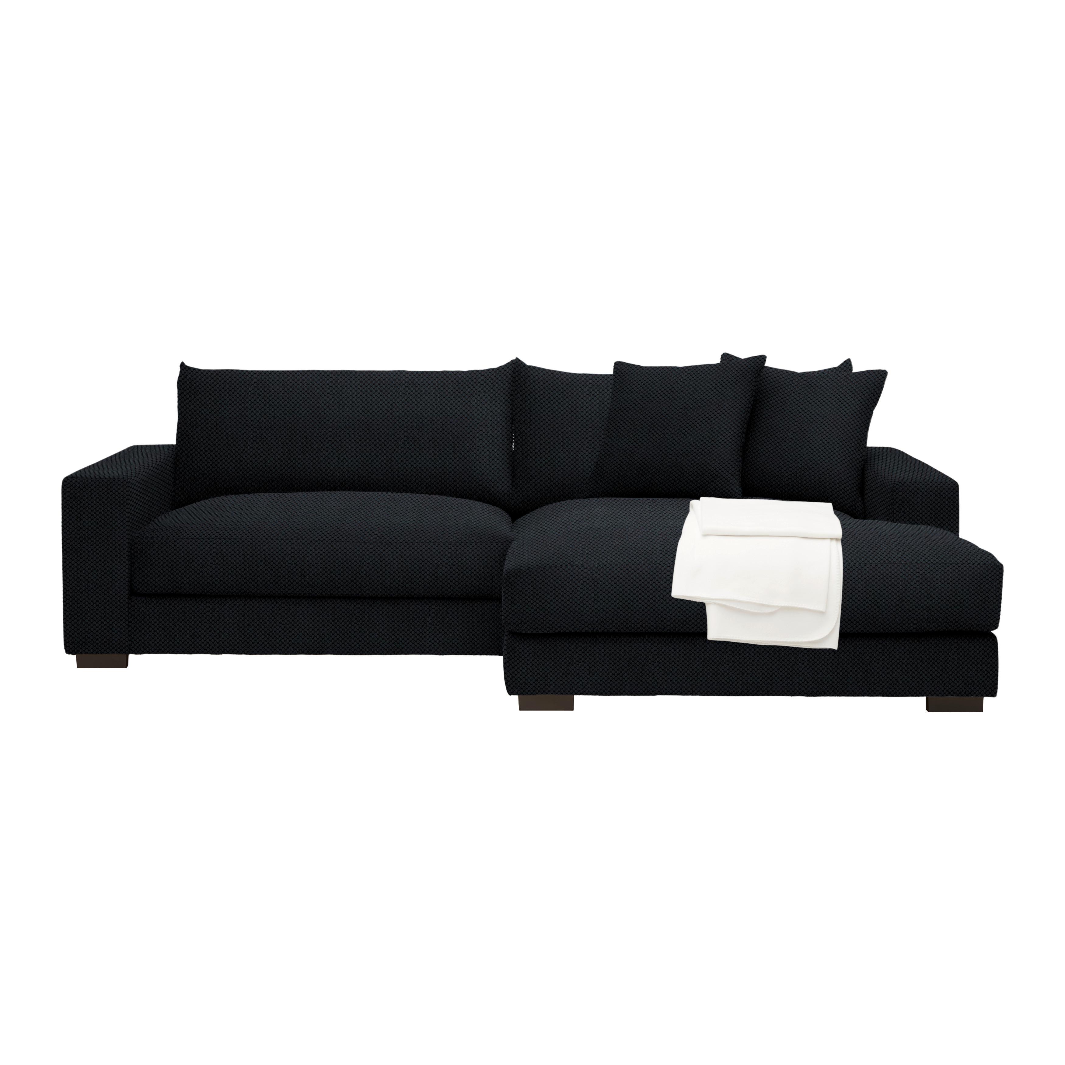 Ecksofa Pedro Schwarz - Schwarz, MODERN, Textil (265/83/180cm) - Mömax