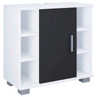 Waschbeckenunterschrank Zalo M ca. 60x58x30 cm Schwarz - Schwarz/Weiß, MODERN, Holzwerkstoff/Kunststoff (60/57,7/30,4cm) - MID.YOU