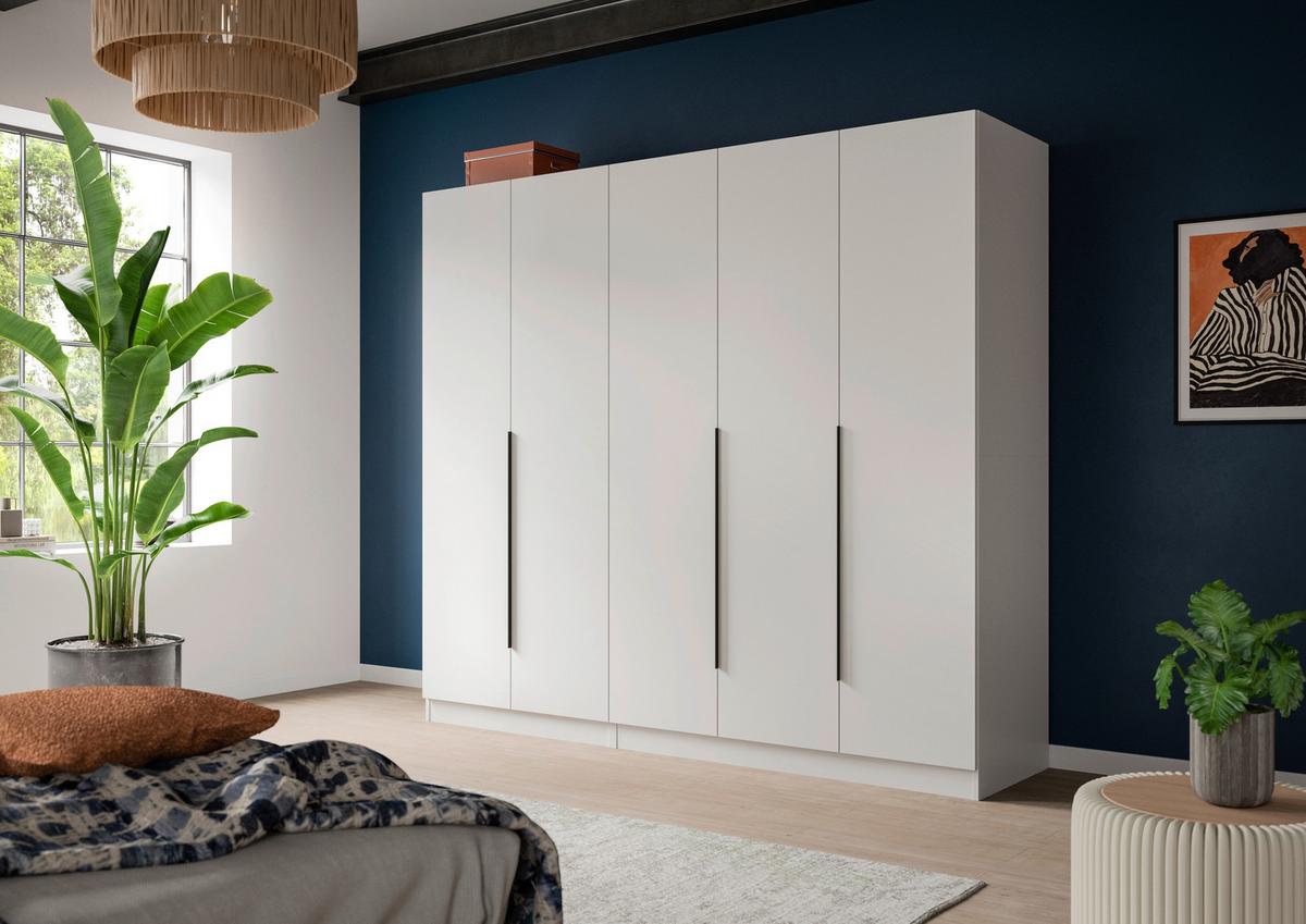 Drehtürenschrank KOPENHAGEN ca.200x181x52cm Weiß - Schwarz/Weiß, MODERN, Holzwerkstoff (200/181/52cm) - MID.YOU