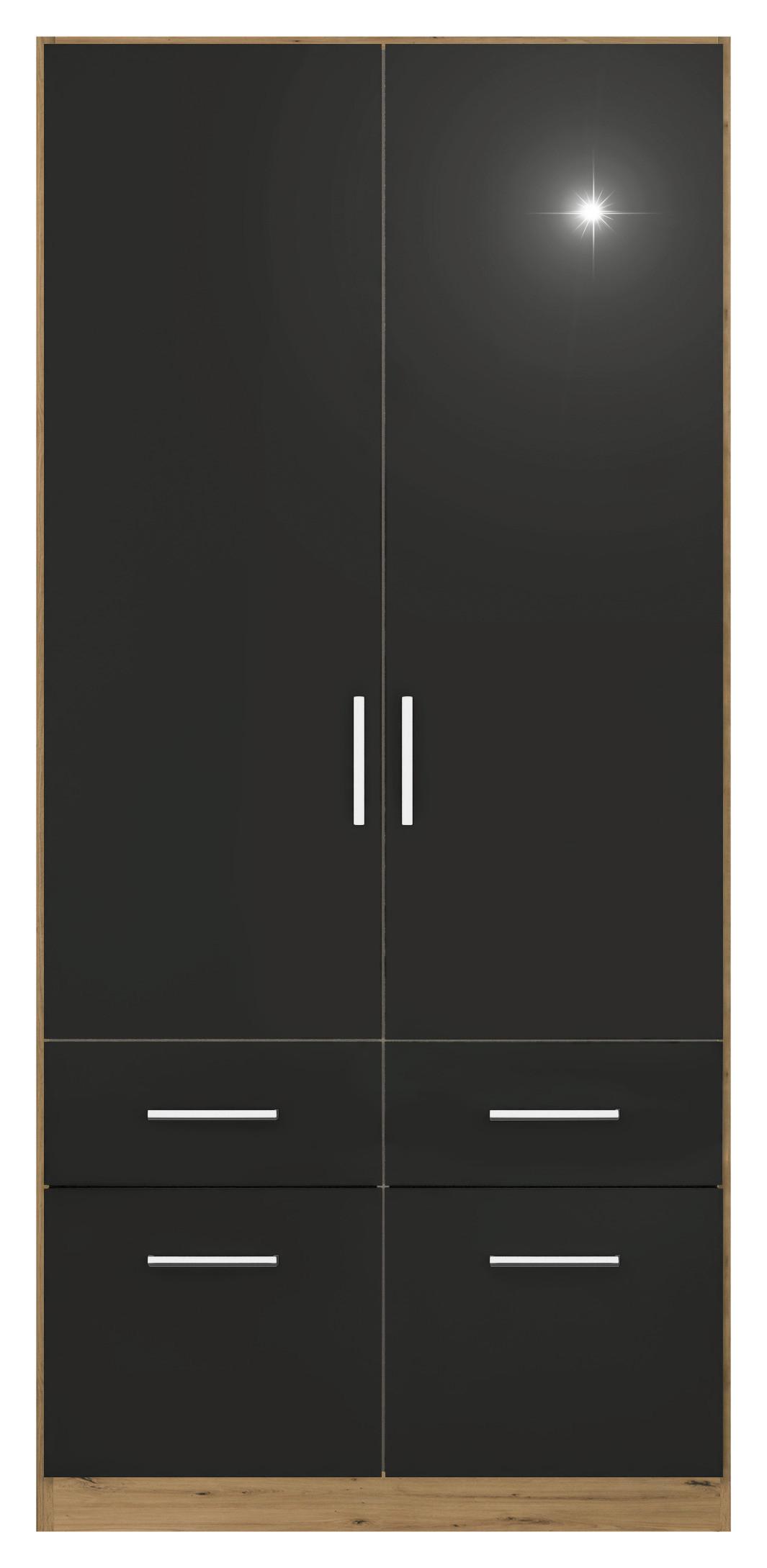Ormar S Klasičnim Vratima Berlin - siva/hrast Artisan, Moderno, drvni materijal/plastika (91/197/54cm) - Modern Living