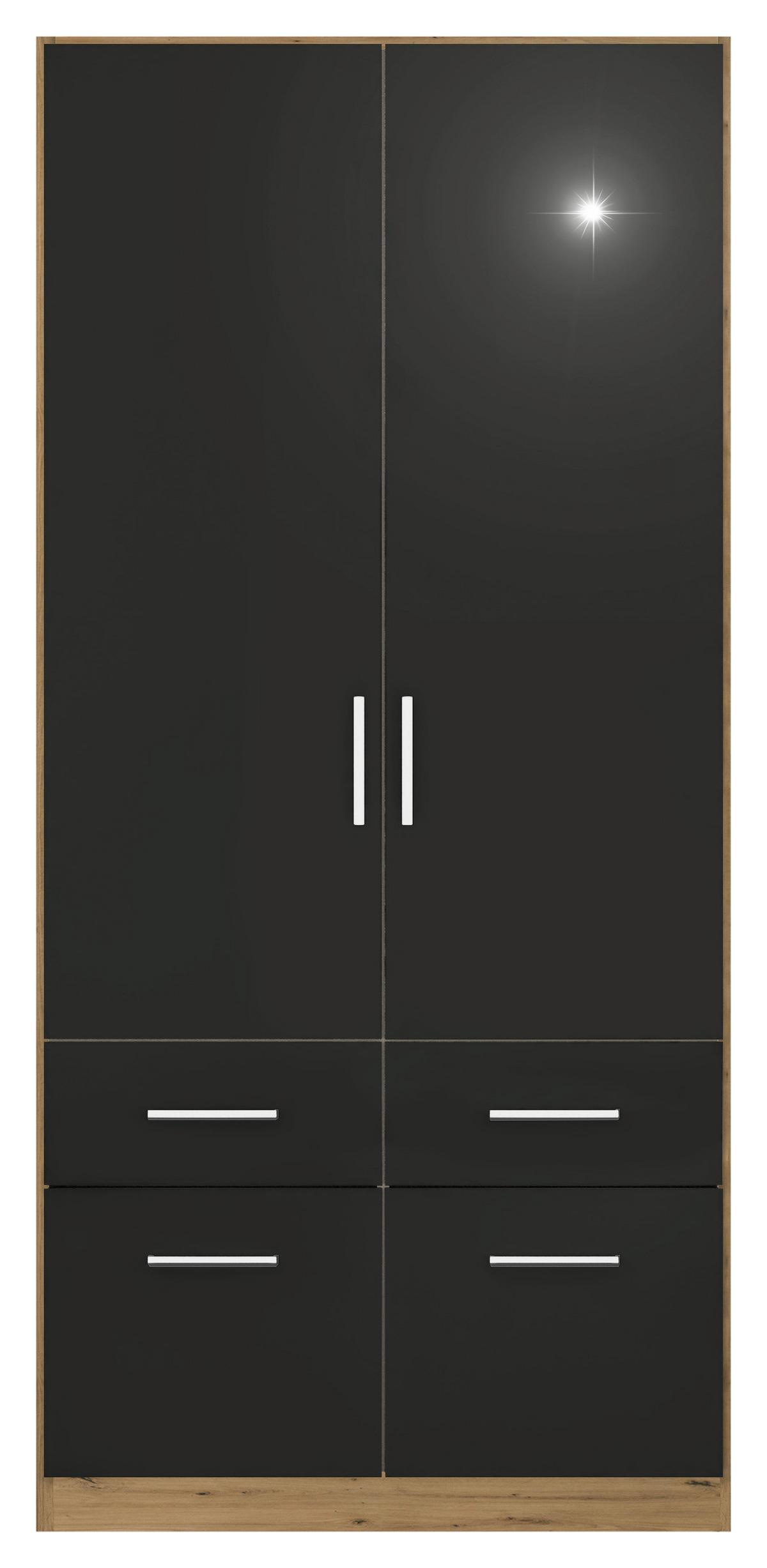 Ormar S Klasičnim Vratima Berlin - siva/hrast Artisan, Moderno, drvni materijal/plastika (91/210/54cm) - Modern Living