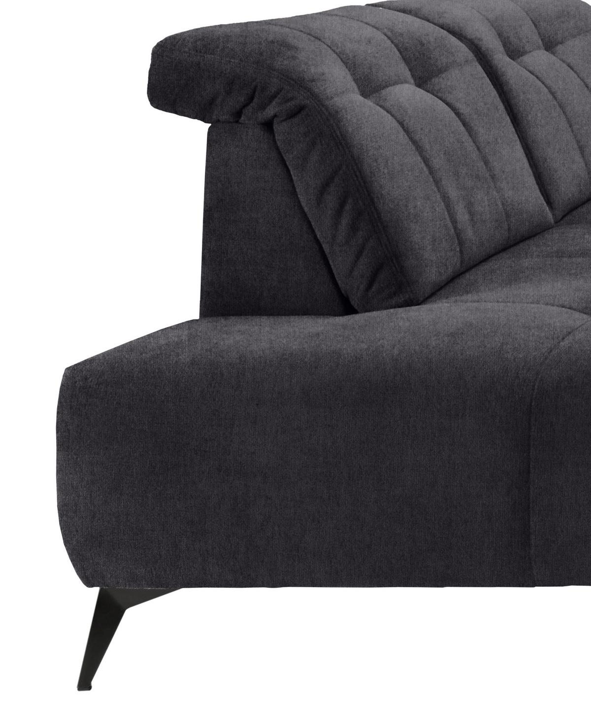 WOHNLANDSCHAFT SANO - Anthrazit/Schwarz, MODERN, Textil/Metall (200/337/180cm) - Livetastic