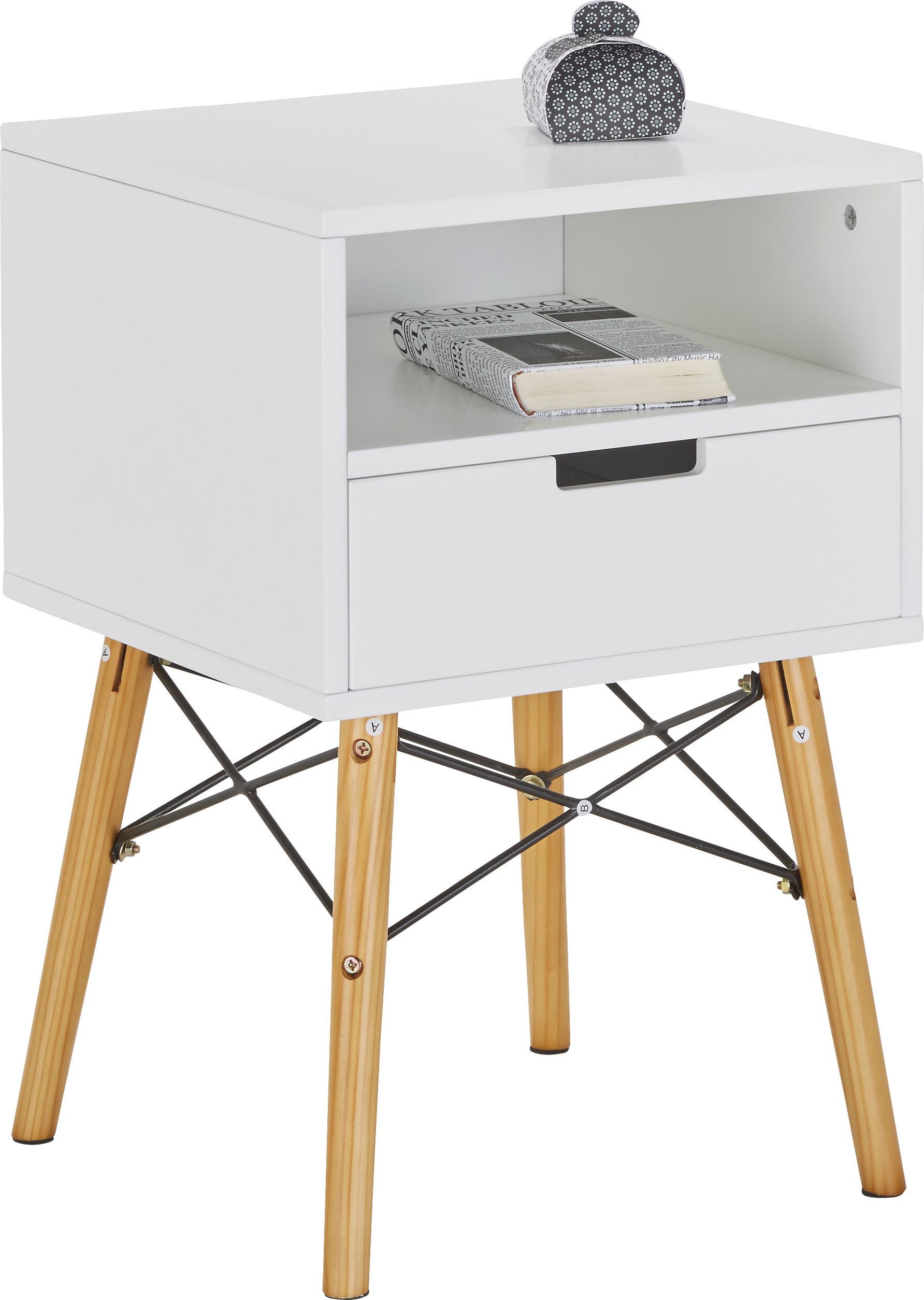 Kommode in Weiß - Weiß/Naturfarben, MODERN, Holz/Holzwerkstoff (40/61/40cm) - Modern Living
