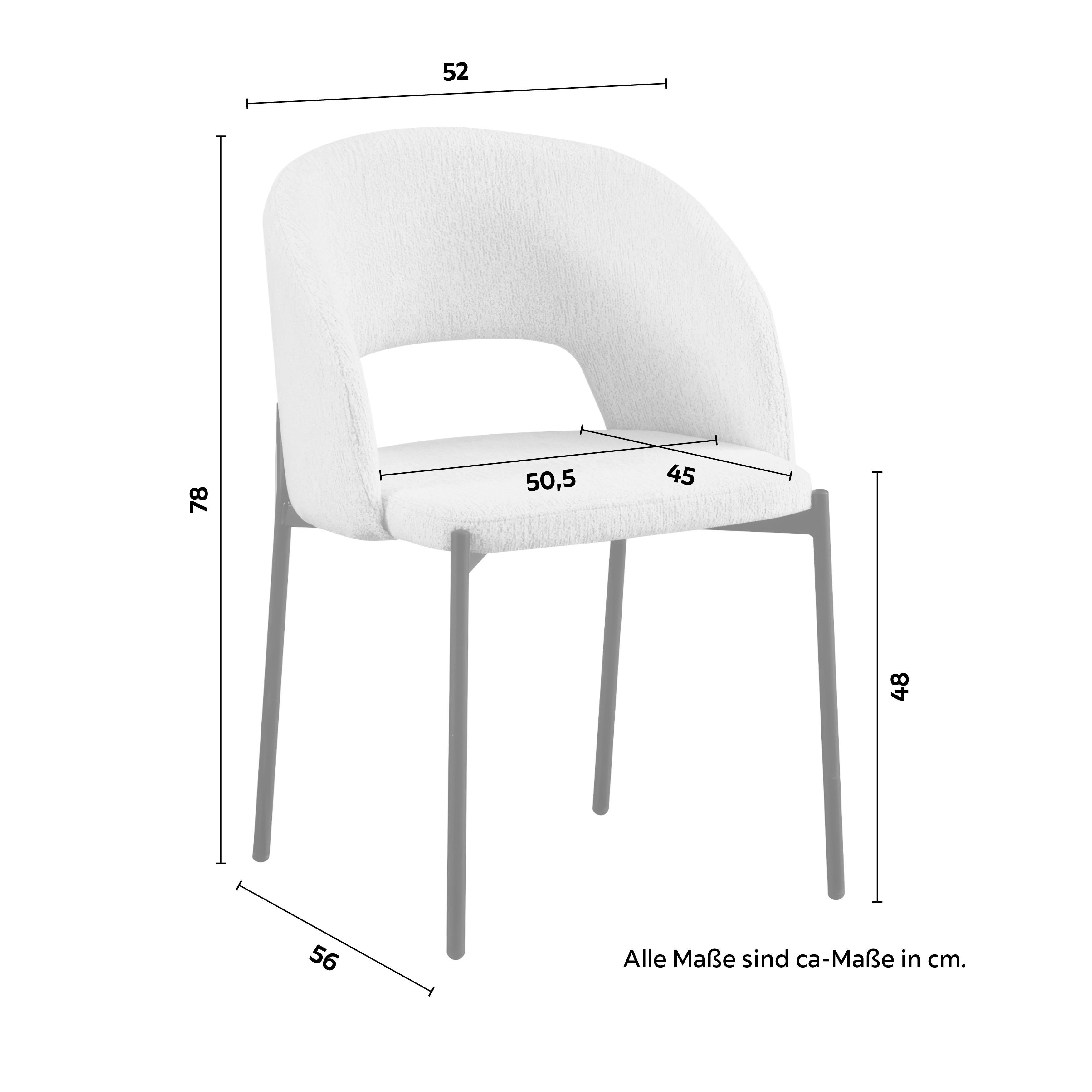 STOL NADIYA - svart/cremefärgad, Modern, metall/trä (52/78/56cm) - Bessagi Home