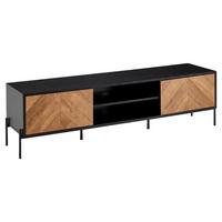 Lowboard ''Wohnling'', Schwarz/Braun - Schwarz/Braun, MODERN, Holzwerkstoff/Metall (163/45/40cm) - MID.YOU