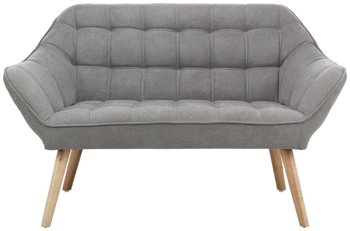 Sofa Monique Grau Velours - Grau, MODERN, Holz/Textil (127/76/74,5cm) - Bessagi Home