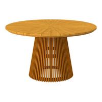 Gartentisch Sanja Massiv Teak ca. Ø 140x76 cm - Teakfarben, MODERN, Holz (140/76cm) - Bessagi Garden