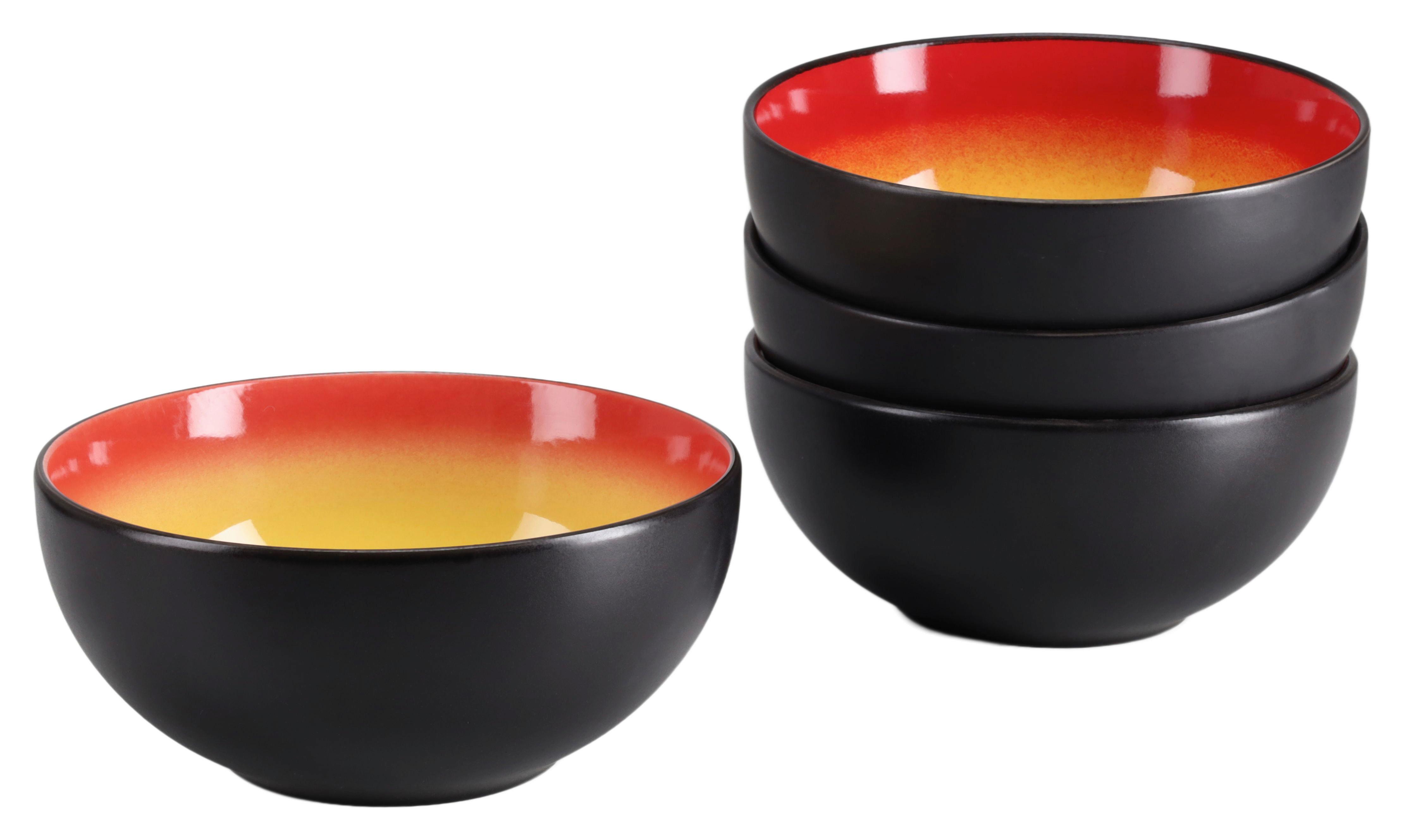 Tálszett 24929 Hot Red Buddha Bowl - sárga/fekete, Trend, kerámia (17,5/8,5cm) - Creatable