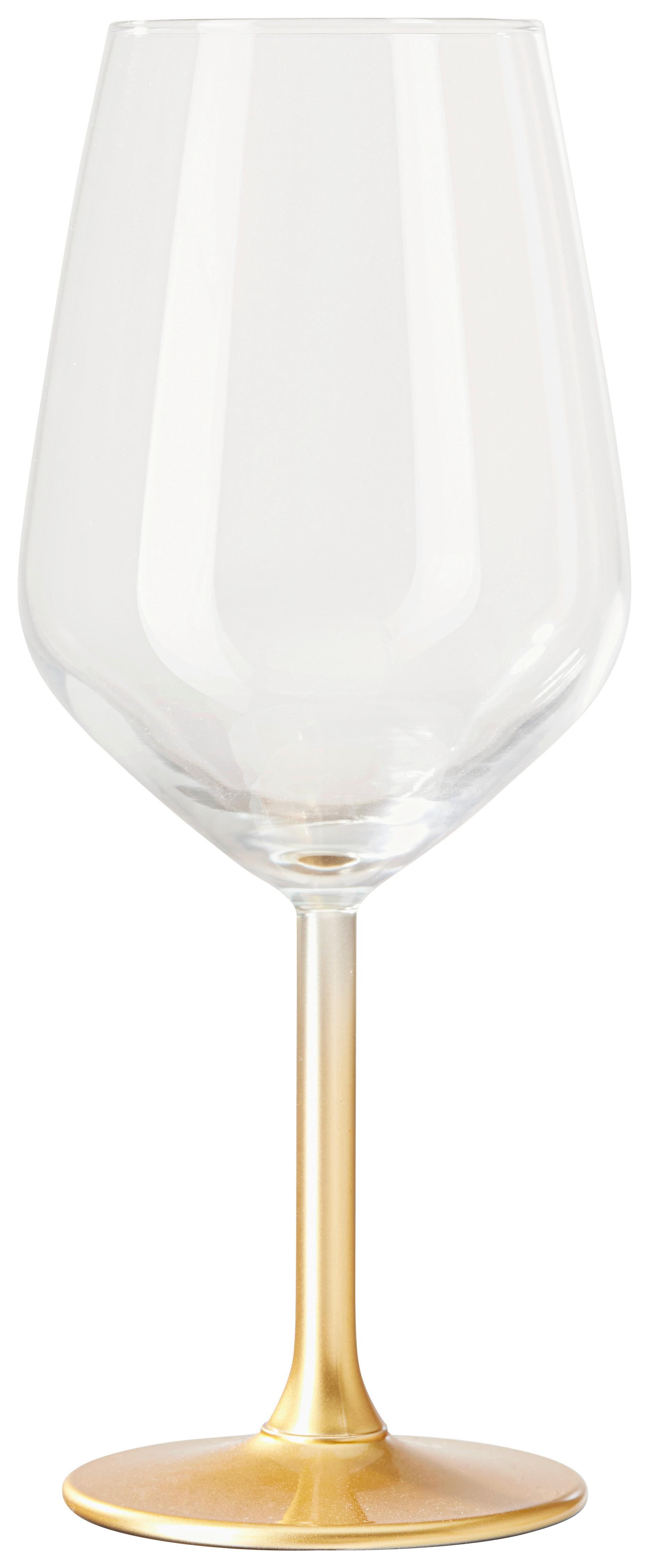 Borospohár Leo - aranyszínű, Romantik / Landhaus, Üveg (6,4/22cm) - Modern Living