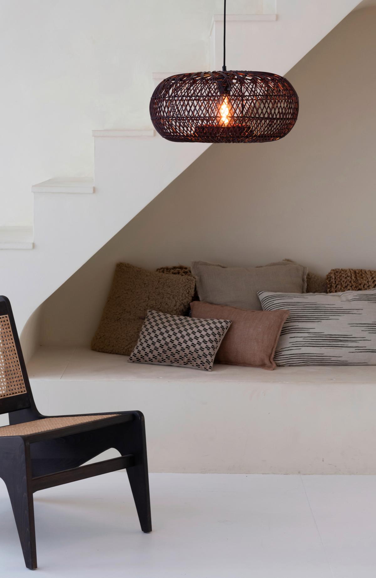 Viseča Svetilka Arizona, Bordo, Bambus - bordo, Basics, naravni materiali (50/23cm) - Good & Mojo