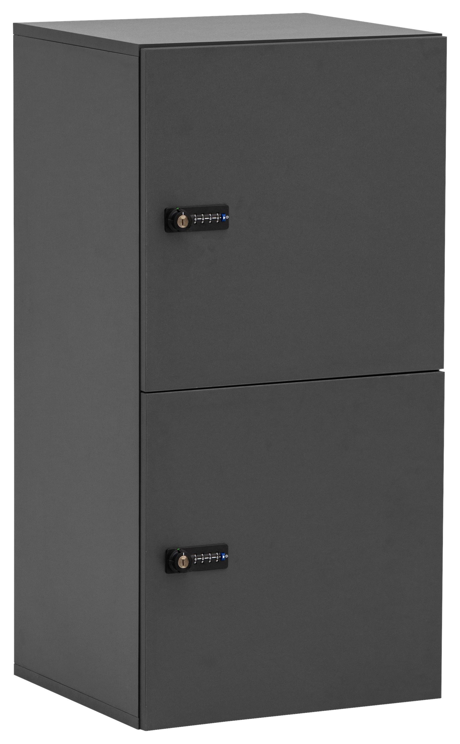 Garderobna Omara Locked, Bela - bela/antracit, Design (45,4/92,6/40,7cm) - MID.YOU