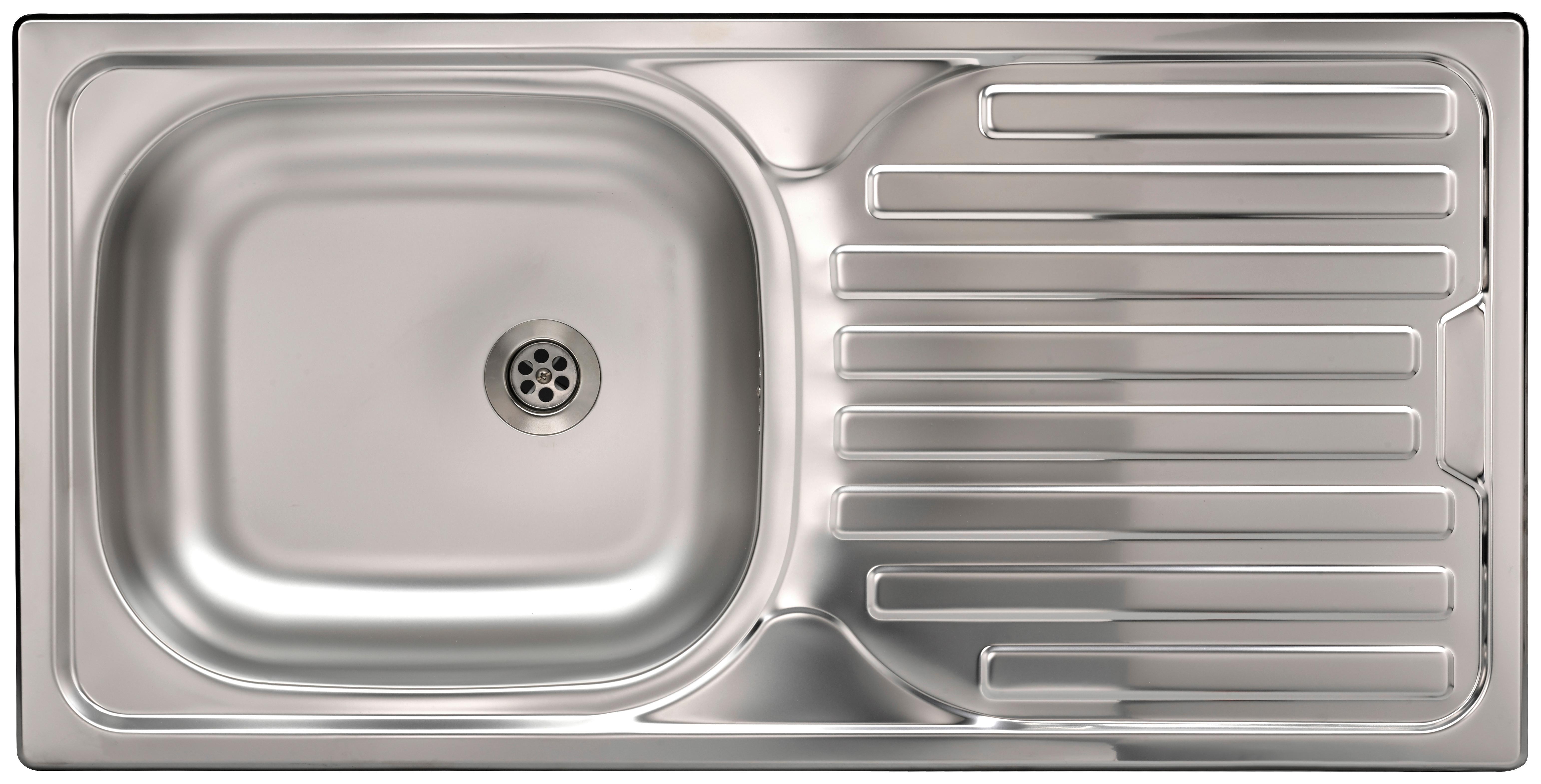 Spüle SB86 - Edelstahlfarben, Design, Metall (86/43,5cm) - HKT