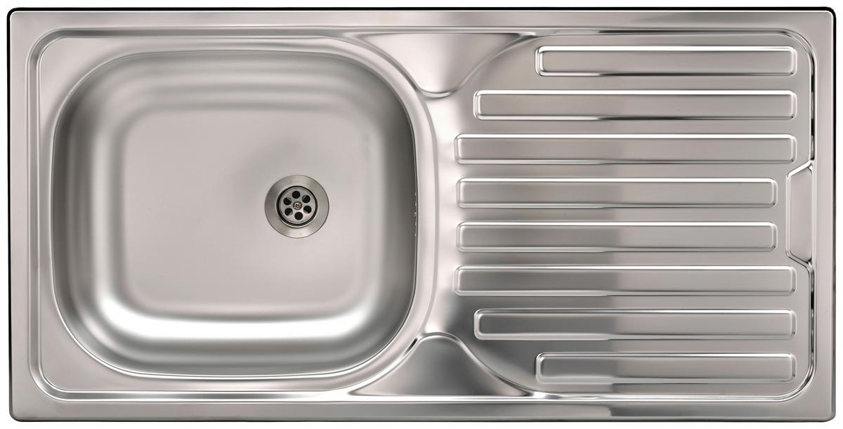 Spüle SB86 - Edelstahlfarben, Design, Metall (86/43,5cm) - HKT