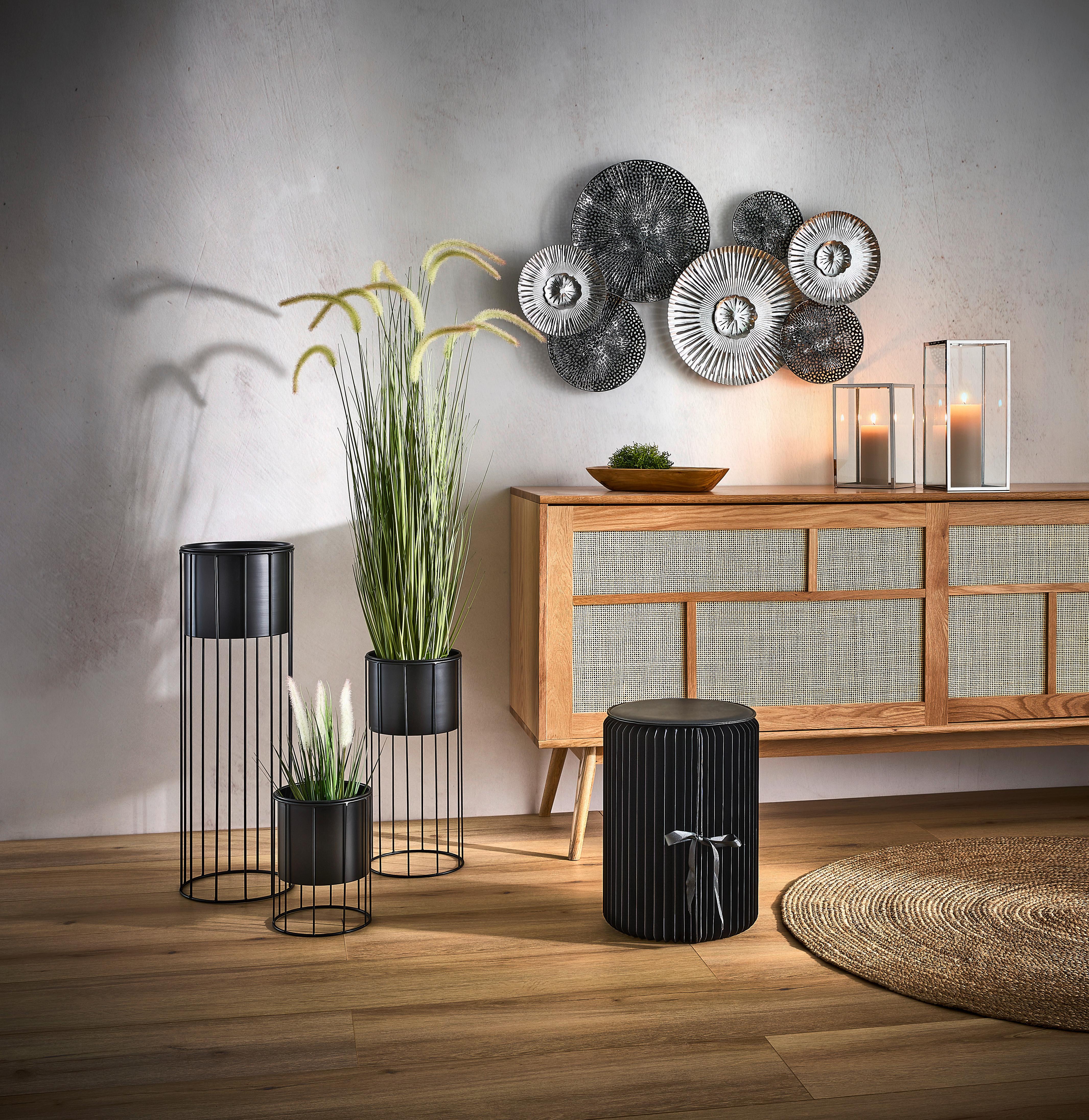 DEKORACJA ŚCIENNA 23AN0207J - kolor srebrny/czarny, Lifestyle, metal (93/5/60cm) - Ambia Home