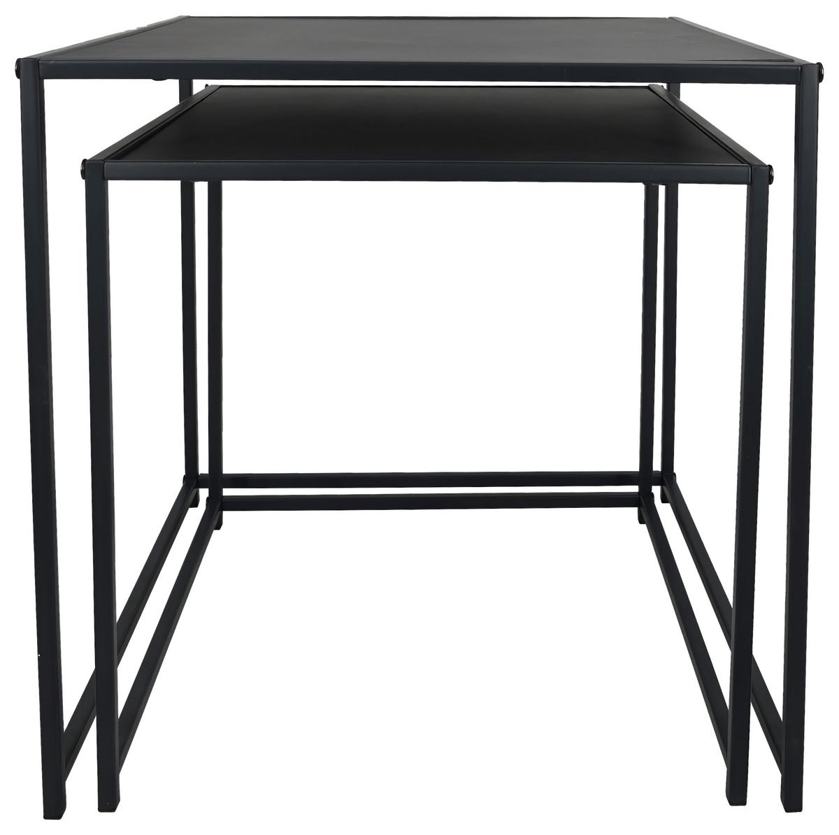 Set de măsuțe suprapuse BALI - gri închis, Modern, metal/material pe bază de lemn - Modern Living