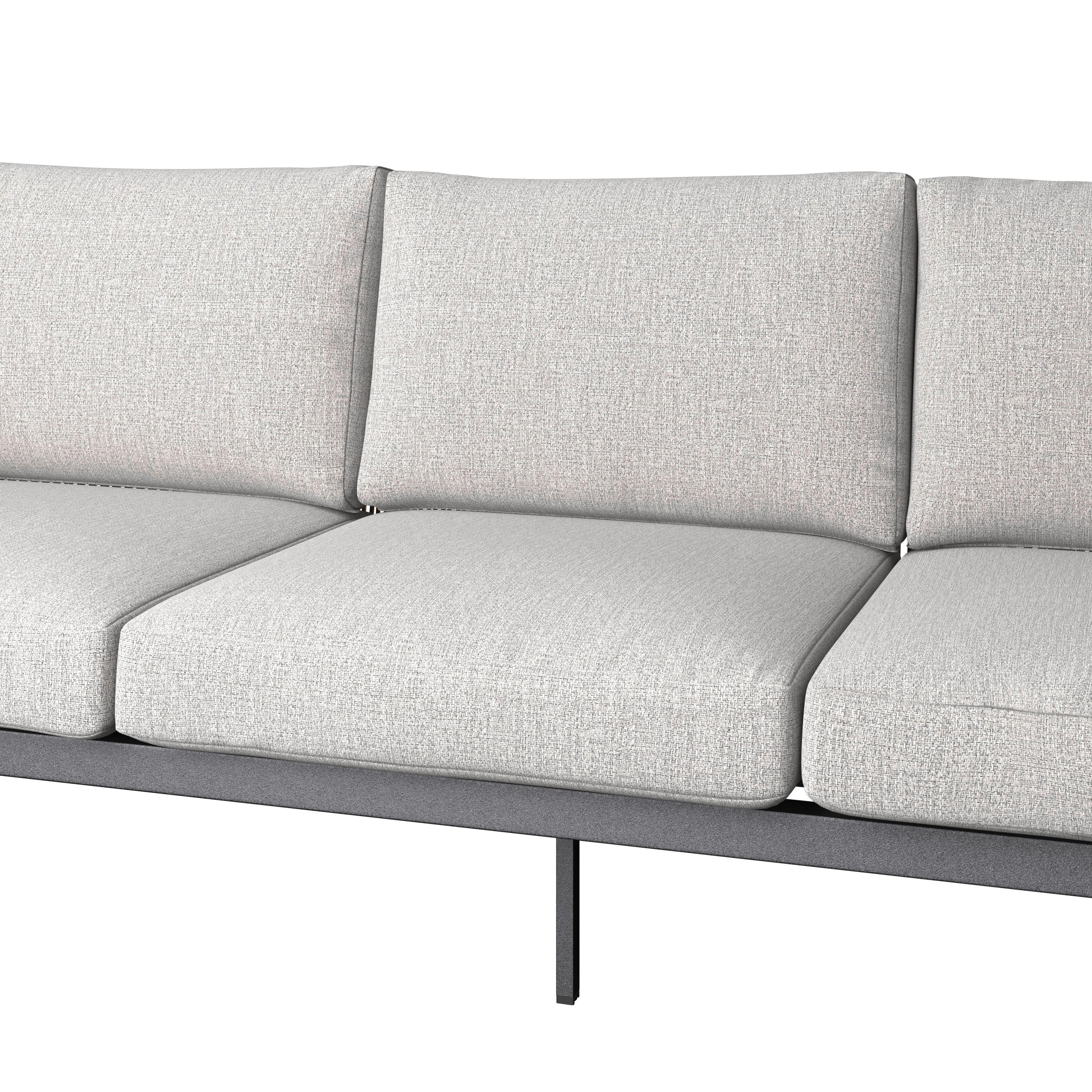 LOUNGEGRUPP DOHA 1 - ljusgrå/antracit, Modern, metall/glas - Mömax