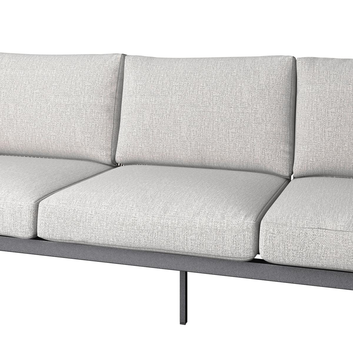 Loungegarnitur Doha Anthrazit/Hellgrau/Naturfarben - Anthrazit/Hellgrau, MODERN, Glas/Kunststoff