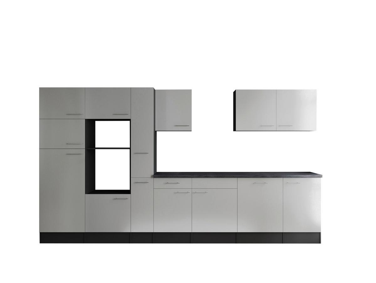 Kuhinjski Blok Brez Aparatov Oliver, 370cm - srebrne barve/siva, Design, kovina/leseni material (370cm) - Respekta