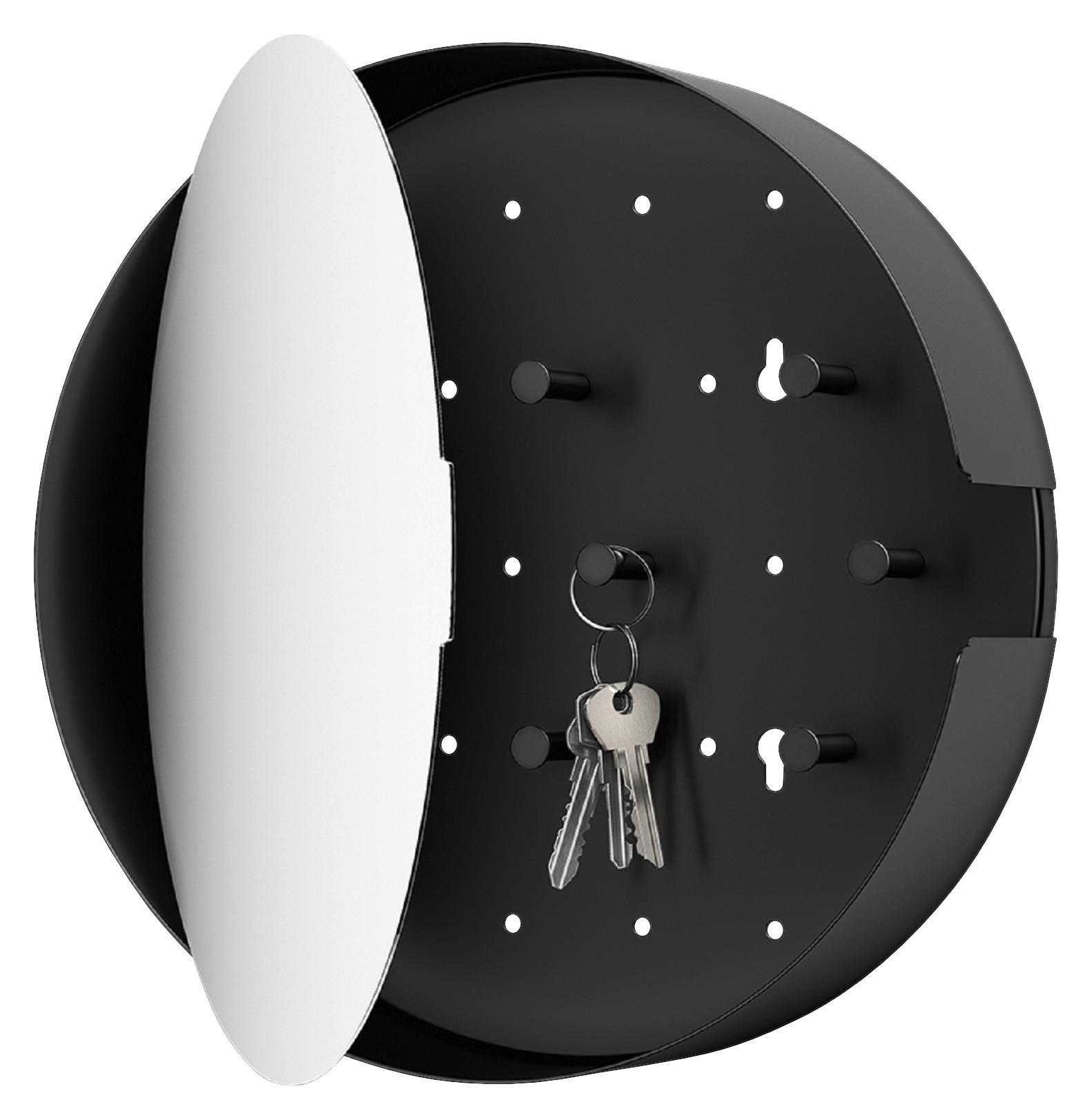 SKRZYNKA NA KLUCZE NOLMA - czarny, Modern, metal/szkło (28/28/7cm) - Zack