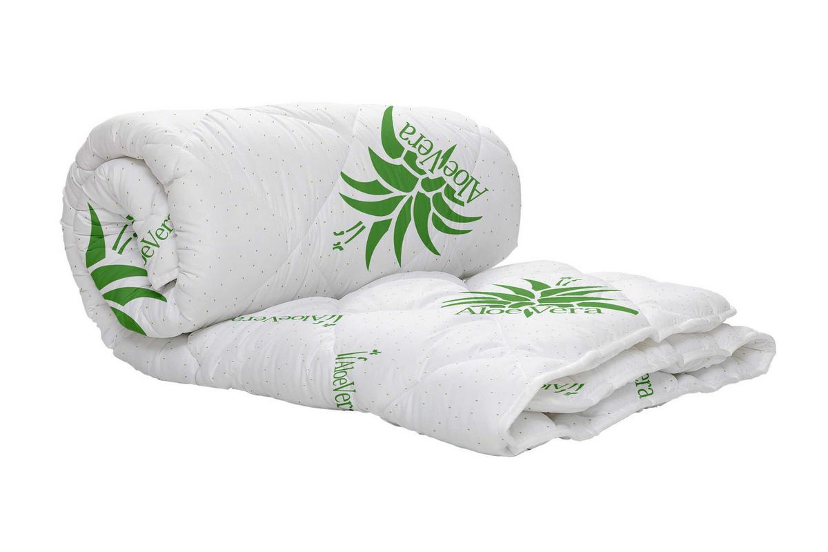 Pilotă matlasată Cushie Aloe Vera, cca. 140x200 cm - alb, Basics, textil (140/200cm)