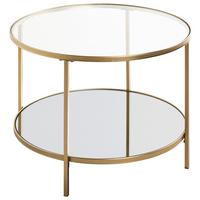 STOLIK KAWOWY PORTO 3 - przejrzysty/kolor złoty, Modern, metal/szkło (60/60/45cm)
