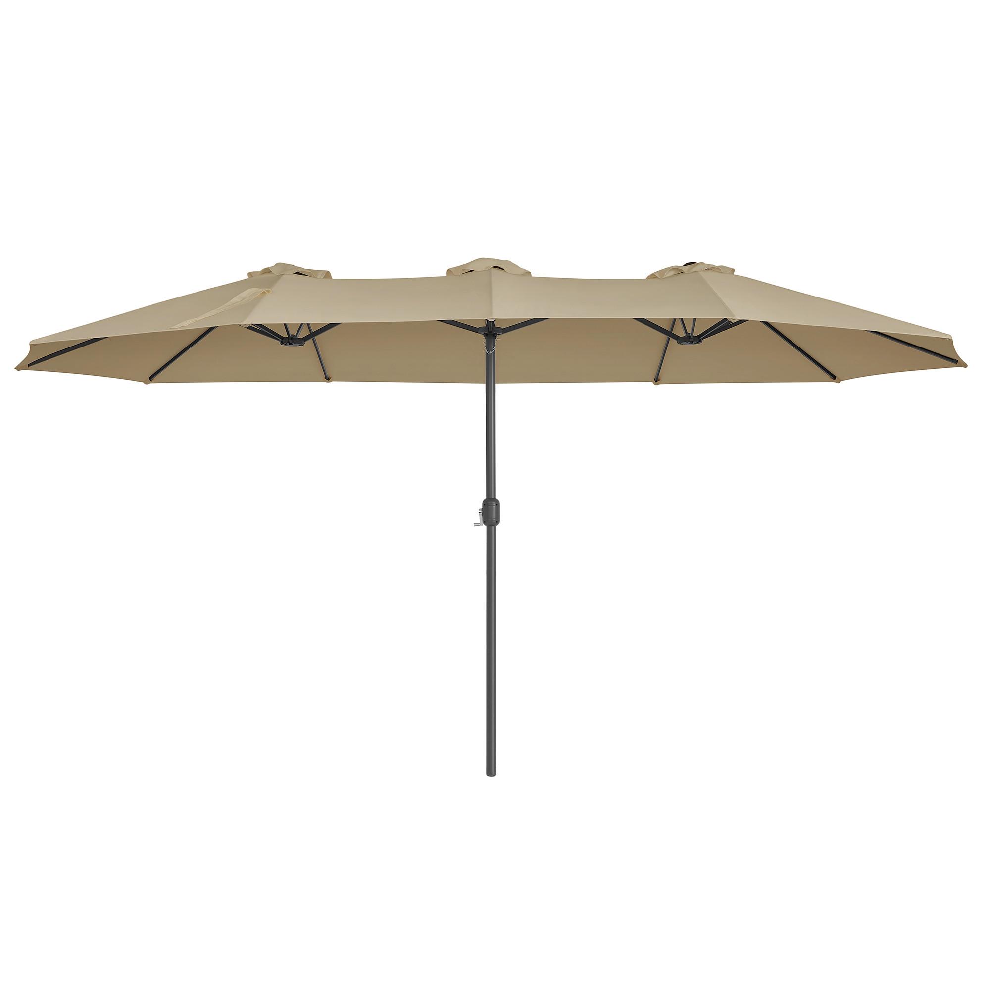 Sonnenschirm Doppelseitig Taupe/Schwarz ca. 460x270cm - Taupe/Schwarz, Basics, Textil/Metall (460/270cm) - Modante