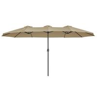 Sonnenschirm Doppelseitig Taupe/Schwarz ca. 460x270cm - Taupe/Schwarz, Basics, Textil/Metall (460/270cm) - Modante