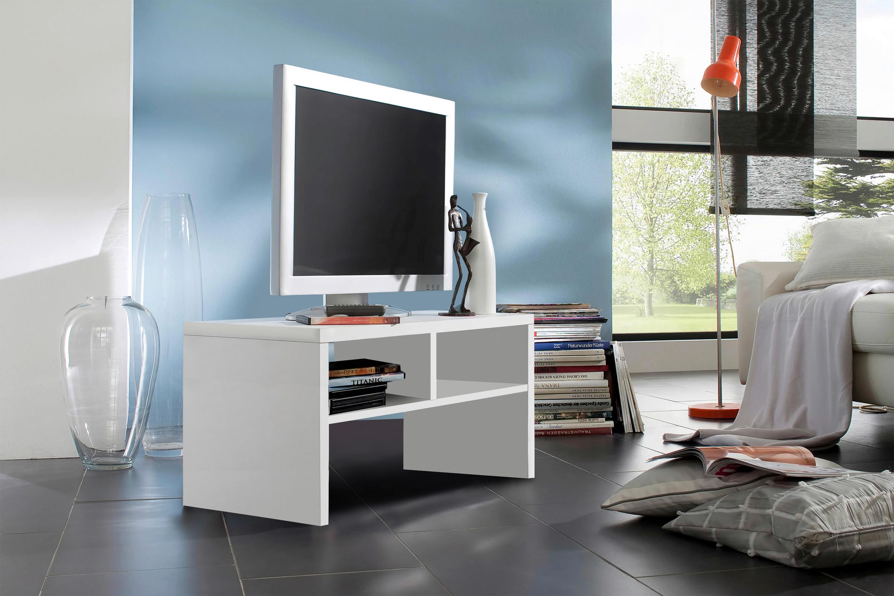 Médiaállvány Simple - fehér, Konventionell, faalapú anyag (63/40/30cm) - Best Price