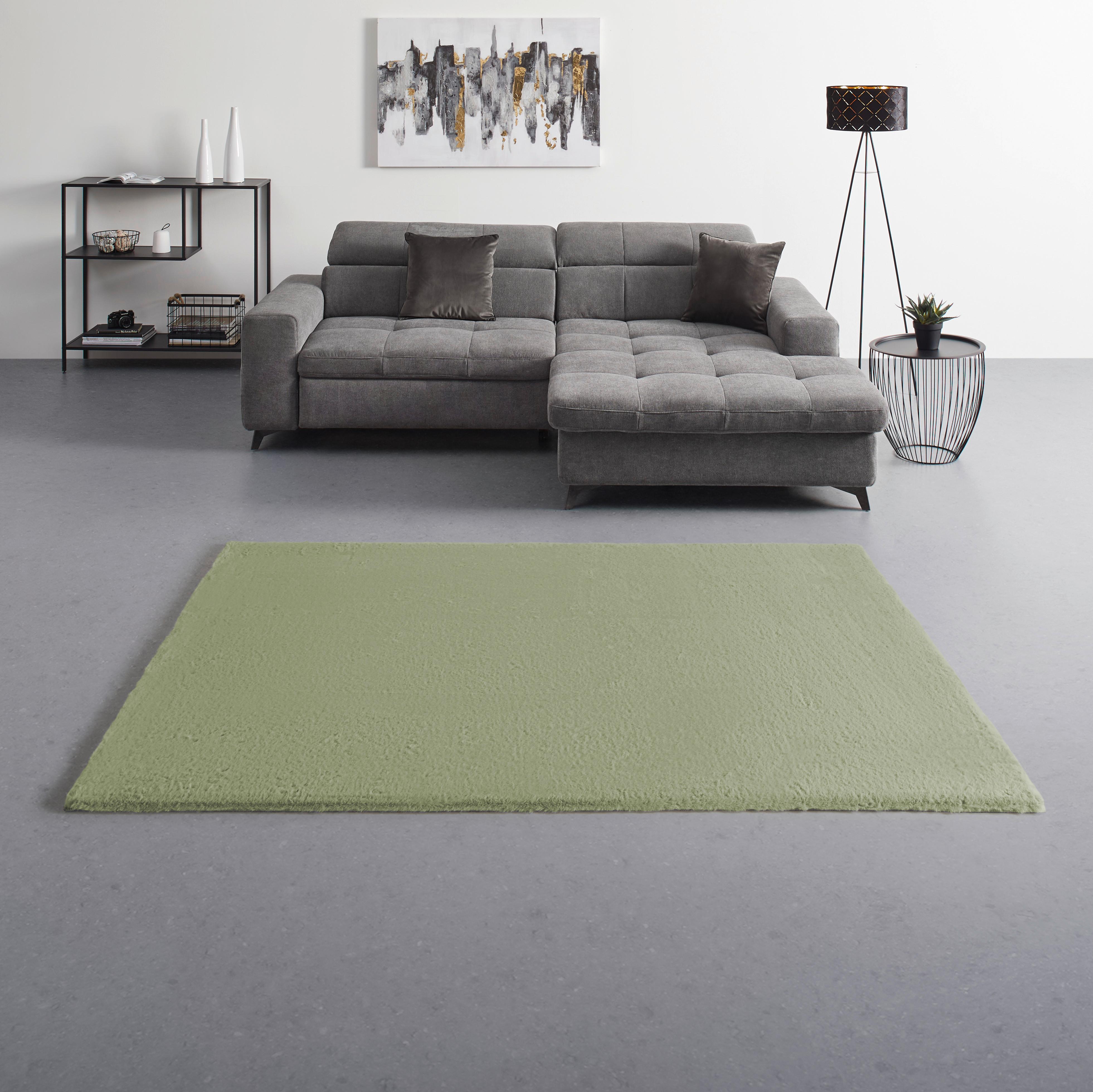 Kunstfell Caroline 1 Salbeigrün ca. 80x150cm - Salbeigrün/Hellgrün, KONVENTIONELL, Textil (80/150cm) - Mömax