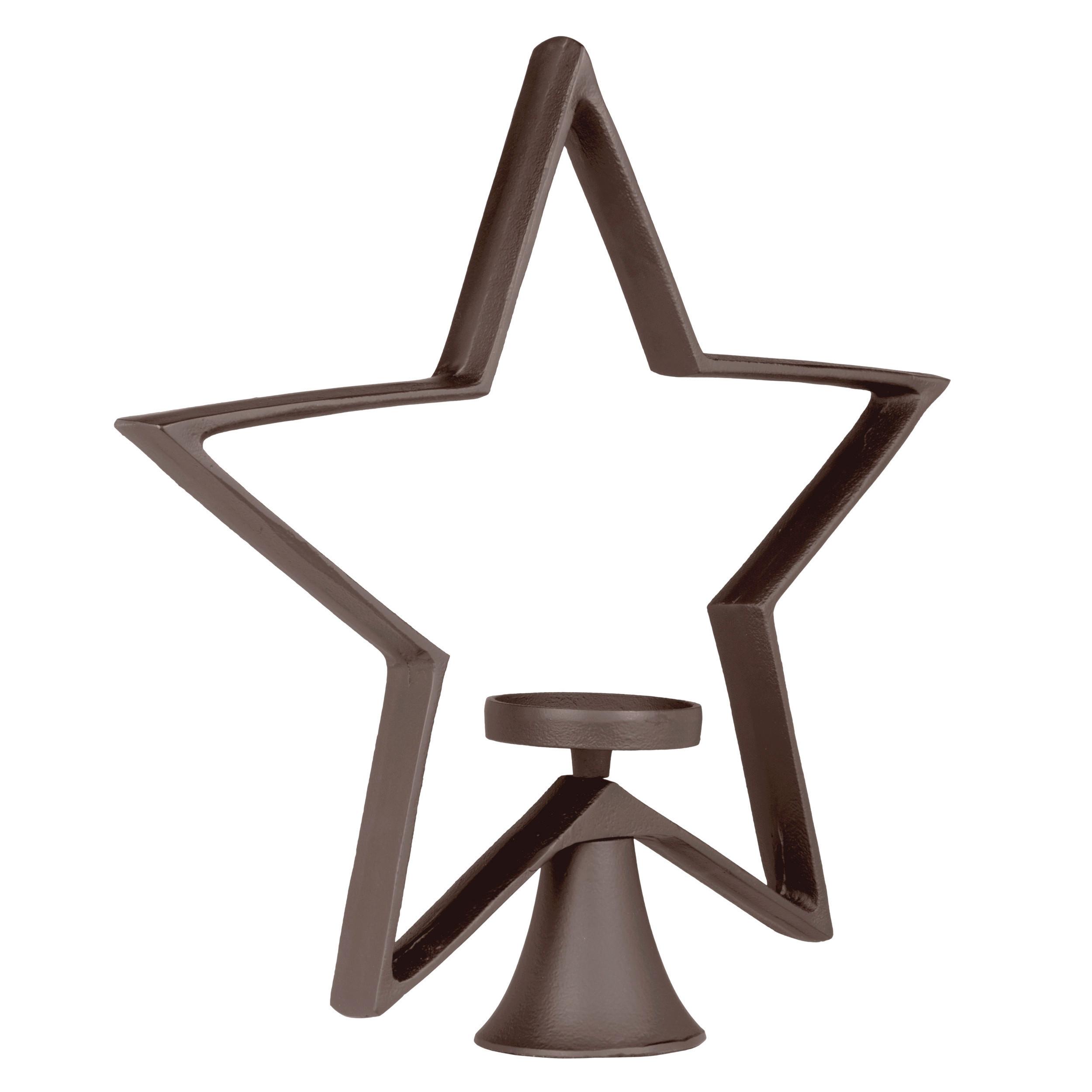 Kerzenhalter Mukayle Braun - Braun, LIFESTYLE, Metall (41/9,5/41,5cm)