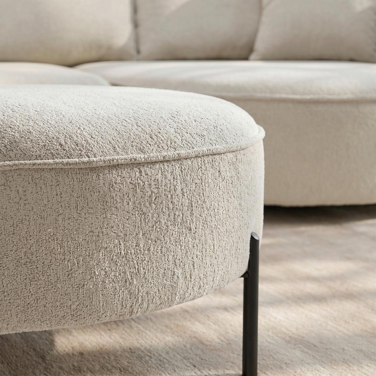 Canapea modulara NILAS - alb/crem, Modern, lemn/metal (322/154cm) - Bessagi Home