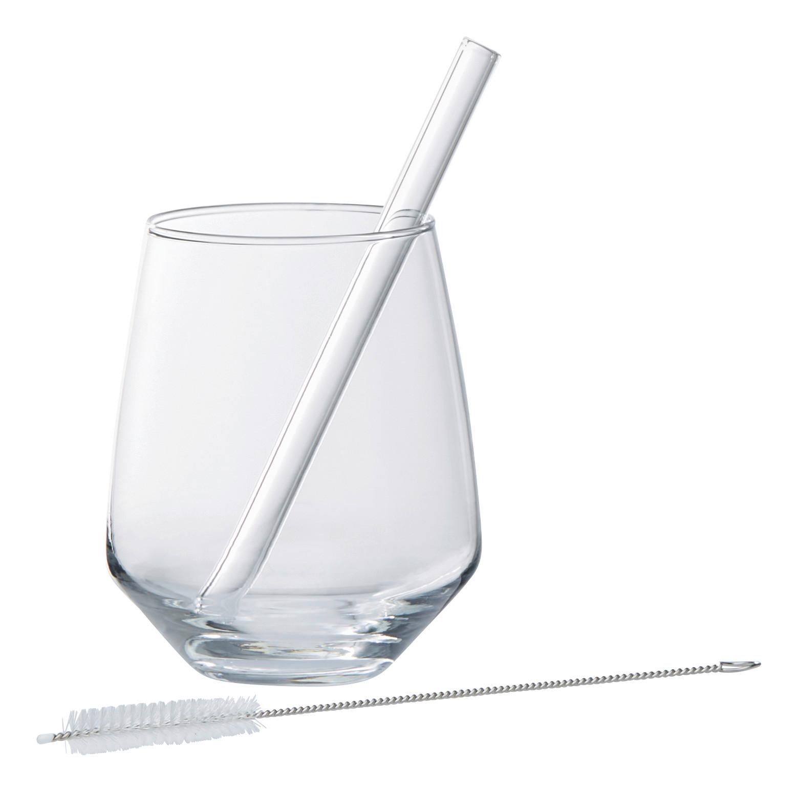 Trinkhalm Jessy aus Glas, 6er Set - Klar, MODERN, Glas (15cm) - Premium Living