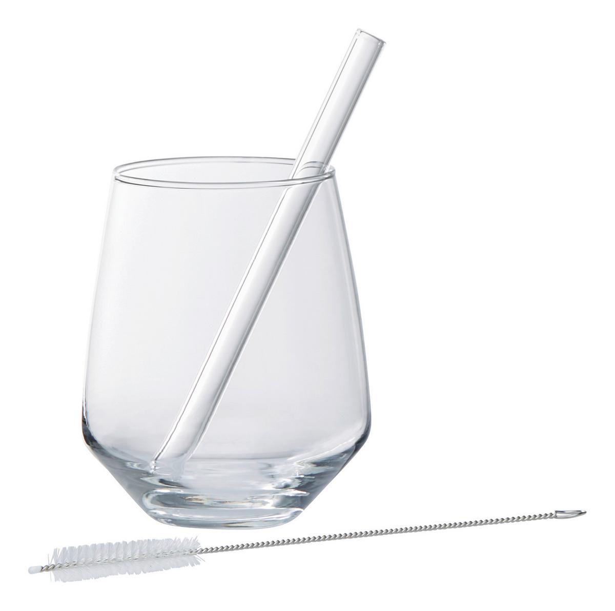 Trinkhalm Jessy aus Glas, 6er Set - Klar, MODERN, Glas (15cm) - Premium Living