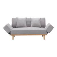 Bettsofa FELICIA Hellgrau inkl. 2 Kissen - Hellgrau/Naturfarben, Modern, Holz/Textil (169/71/79cm) - Bessagi Home