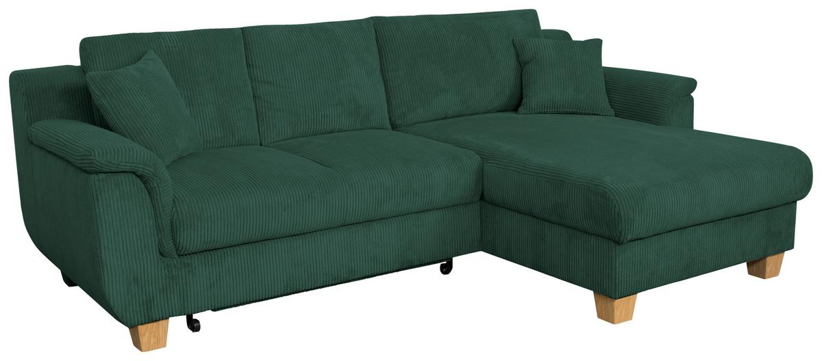 Kutna Garnitura Alex - zelena/prirodne boje, Moderno, tekstil/plastika (246/156cm) - Modern Living