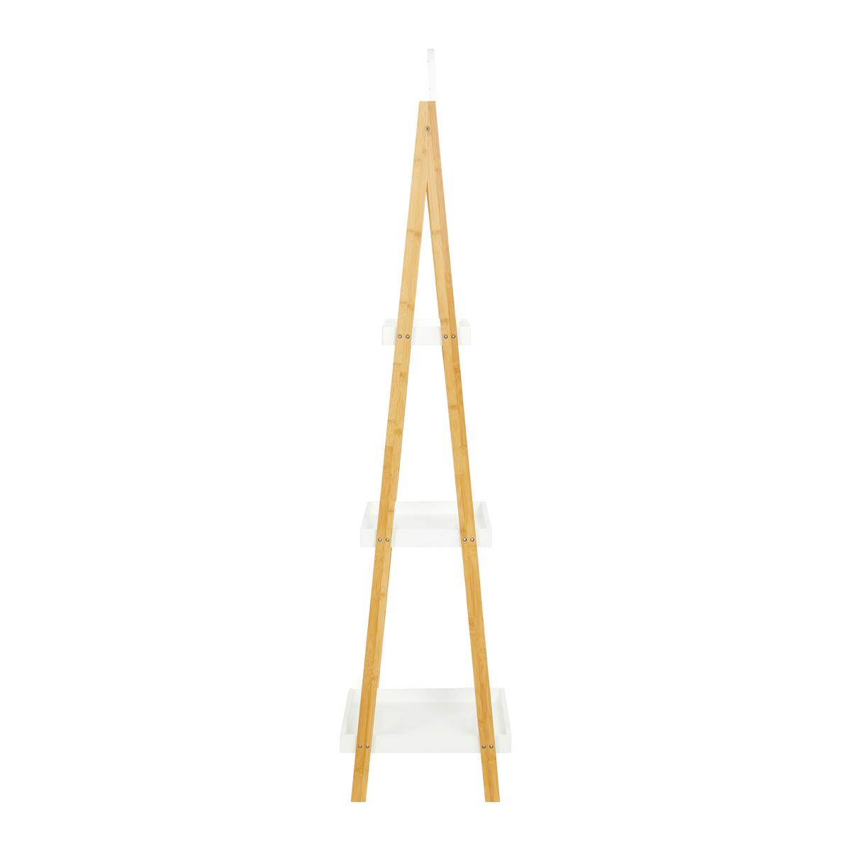 Regal Mirella Weiß/Naturfarben MDF - Naturfarben/Weiß, MODERN, Glas/Naturmaterialien (43/172/40cm) - Bessagi Home