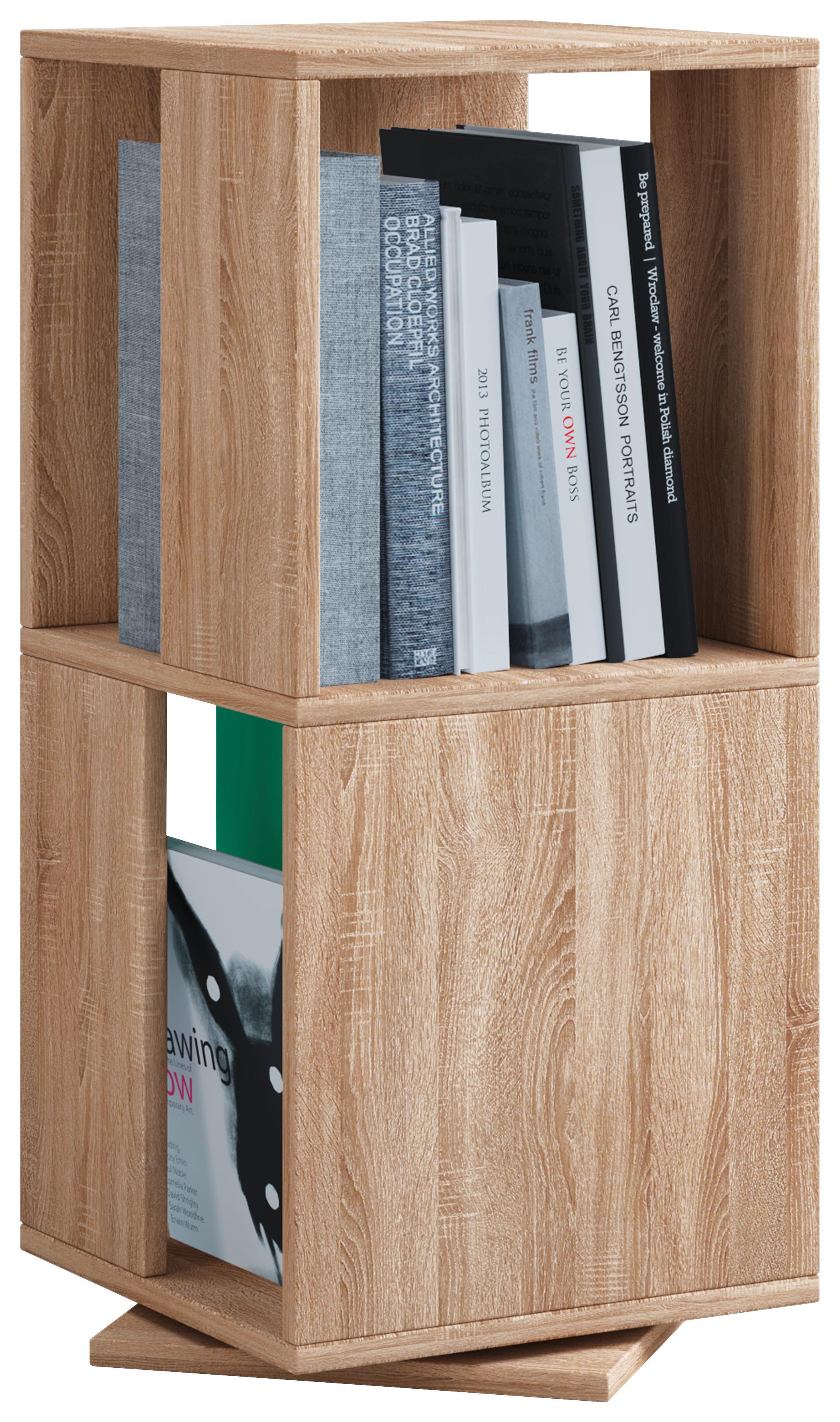 Vrtljiv Regal Stifta L, Hrast - hrast sonoma, Basics, leseni material (34/74/34cm) - MID.YOU