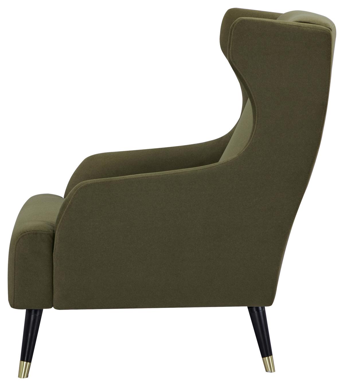 Fotelja Tiffany - zelena/crna, Moderno, drvo/tekstil (71/102/95cm) - Mömax