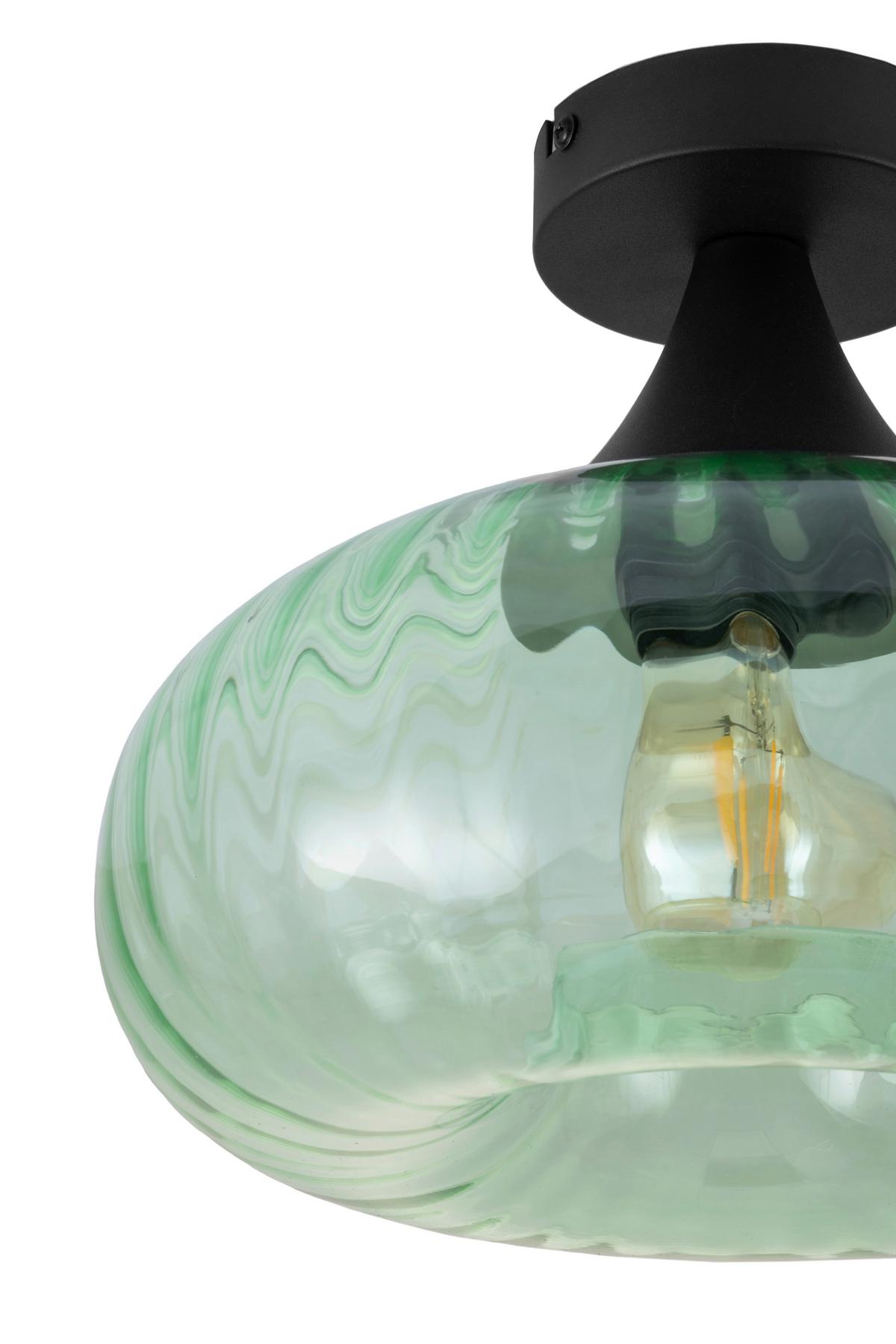 LAMPA SUFITOWA DANIELA - zielony/czarny, Design, metal/szkło (28/23cm) - Collet's Monde