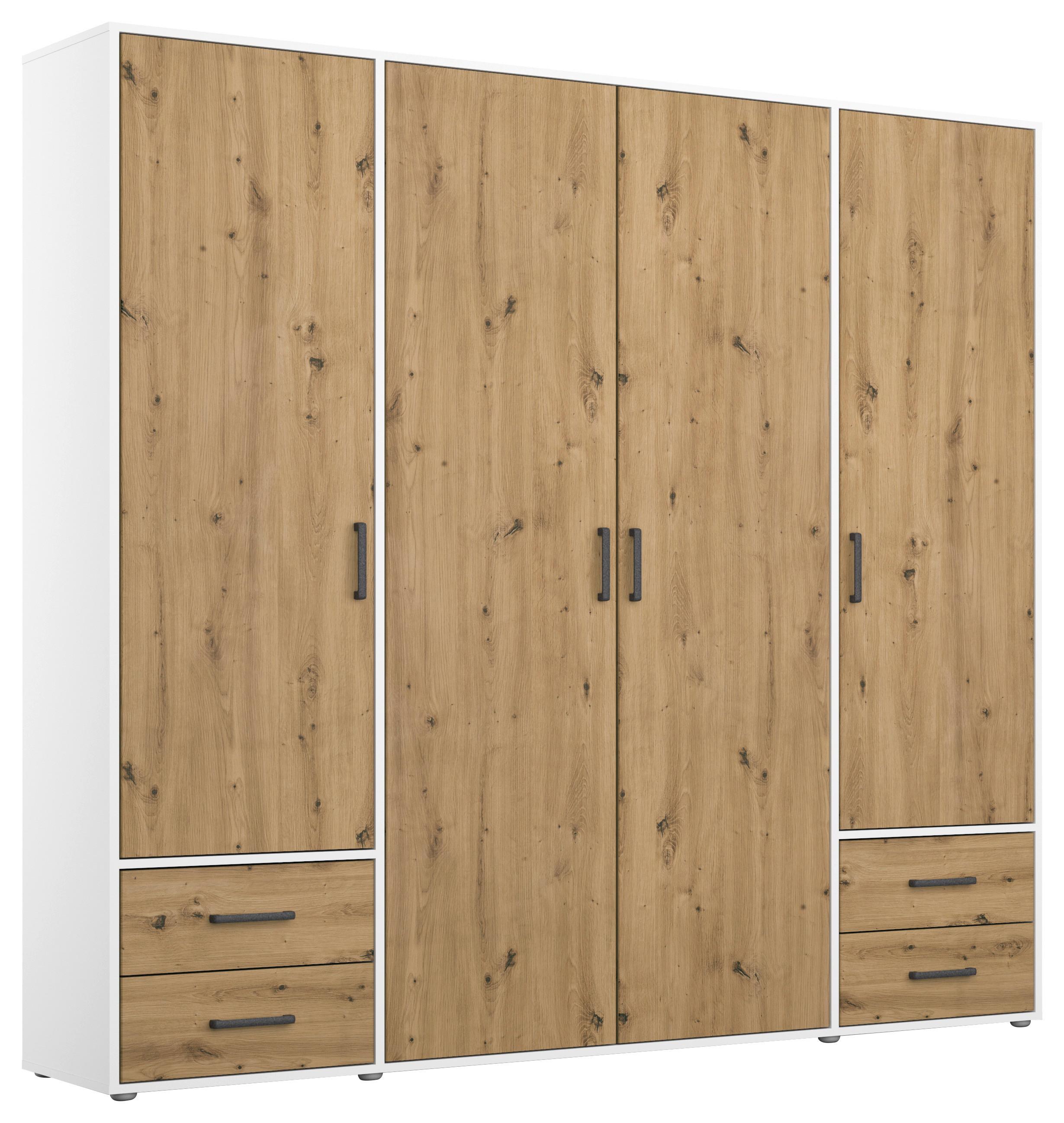 Ormar S Klasičnim Vratima Voyager - bijela/siva, Moderno, drvni materijal/plastika (187/194/53cm) - Modern Living