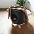 Hocker in Schwarz - Schwarz/Kieferfarben, MODERN, Holz/Kunststoff (33/42/33cm) - Modern Living Hocker in Schwarz - Schwarz/Kieferfarben, MODERN, Holz/Kunststoff (33/42/33cm) - Modern Living