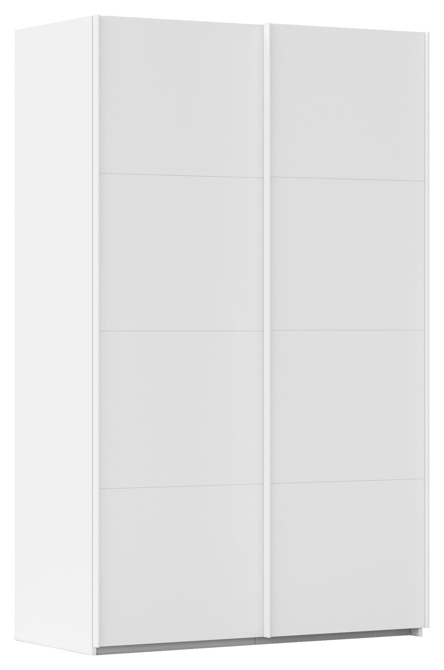 Omara Z Drsnimi Vrati Evelyn, Bela - bela, Design, umetna masa/leseni material (137/223/68cm) - Novel