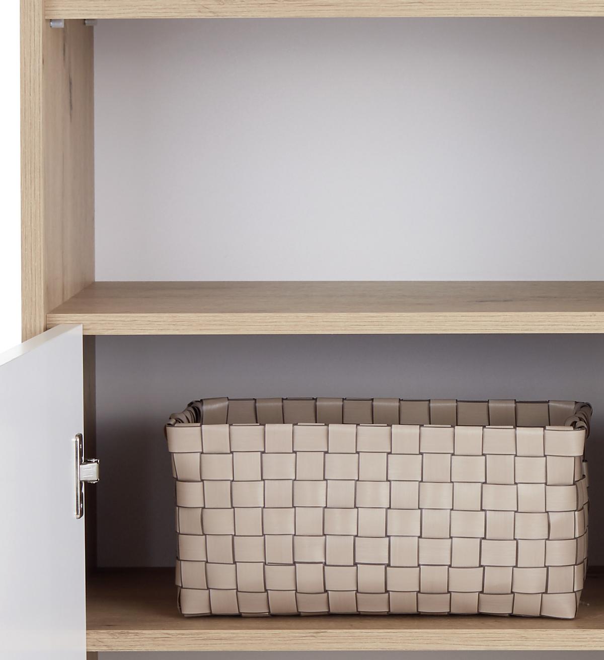 Regal Box - bijela/boje hrasta, Moderno, drvni materijal/plastika (75/205/40cm) - Modern Living