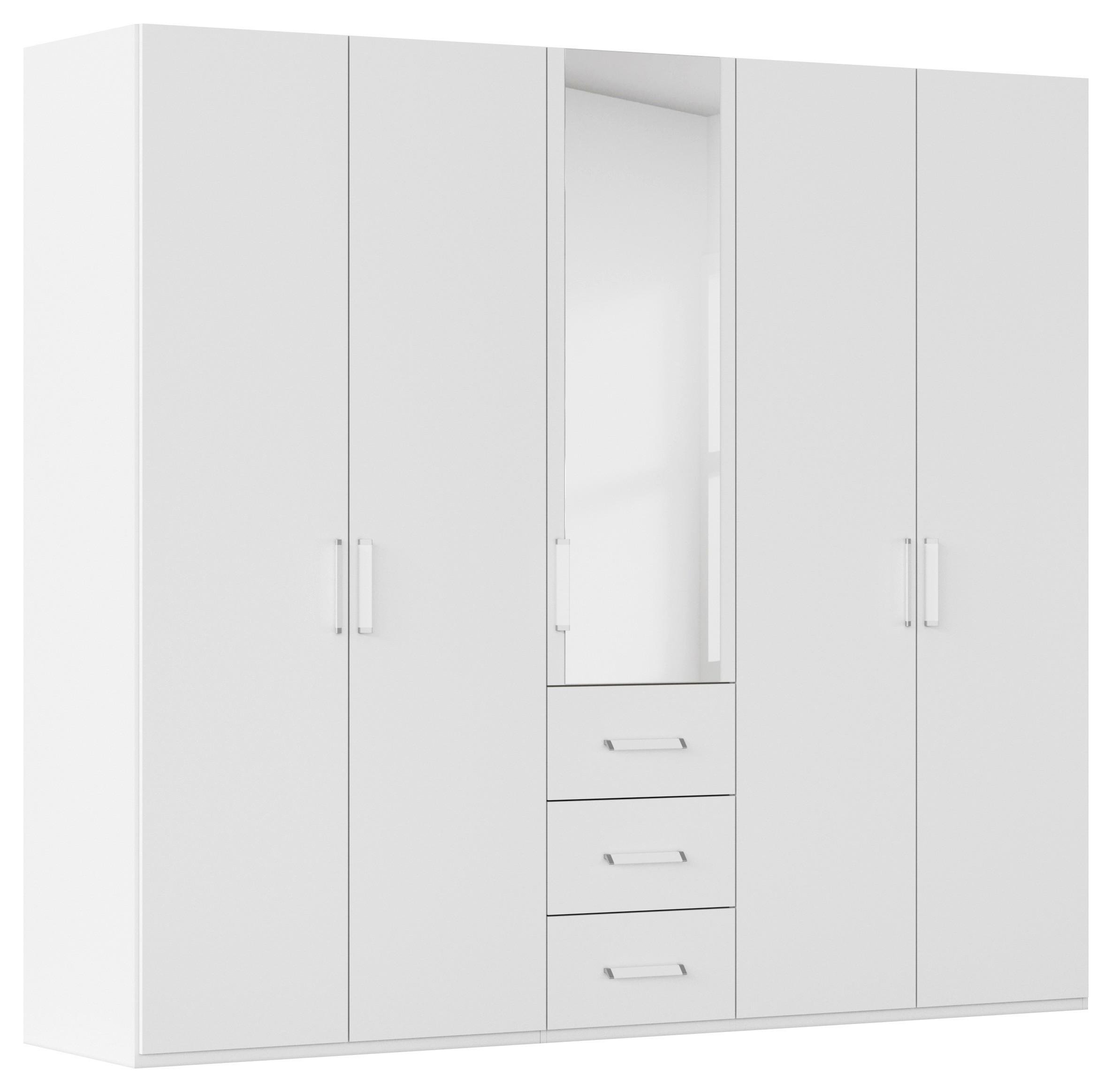 Omara S Klasičnimi Vrati Evelyn, Bela - bela, Design, umetna masa/steklo (251/223/60cm) - Novel