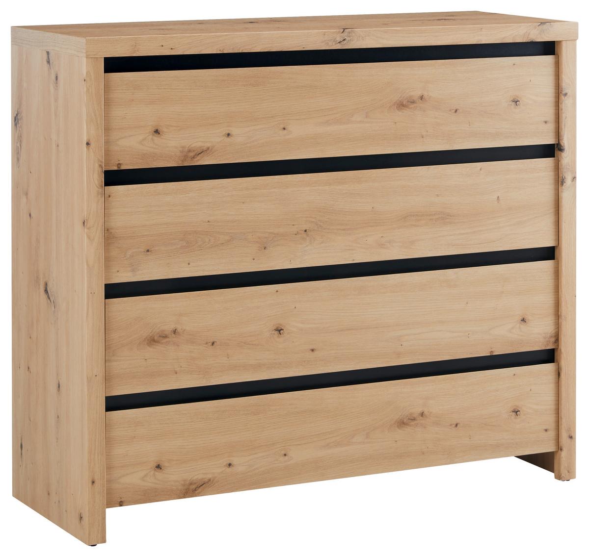 Comodă LARIOS - stejar Artisan/negru, Modern, material pe bază de lemn (105/91/40cm) - Modern Living