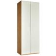 Drehtürenschrank in Weißglas - Eichefarben/Alufarben, ROMANTIK / LANDHAUS, Holzwerkstoff/Metall (90/236/58cm) - Premium Living Drehtürenschrank in Weißglas - Eichefarben/Alufarben, ROMANTIK / LANDHAUS, Holzwerkstoff/Metall (90/236/58cm) - Premium Living
