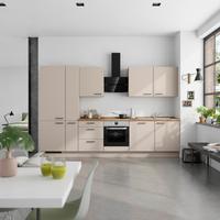 Küchenleerblock Easytouch High o. Geräte Sandfarben - Sandfarben/Eichefarben, MODERN, Holzwerkstoff/Metall (330cm) - Nobilia